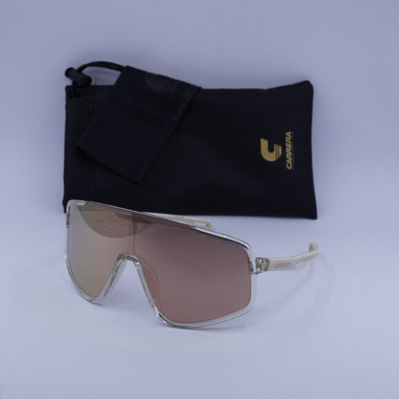 Carrera CARRERA 4017/S 02T3 0J Sunglasses Beige Shield Frame, Rose Gold Lenses - Picture 11 of 11